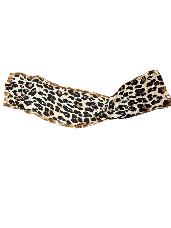 Vince Camuto Silk Animal Print Scarf - Black and Tan - Picture 2 of 6